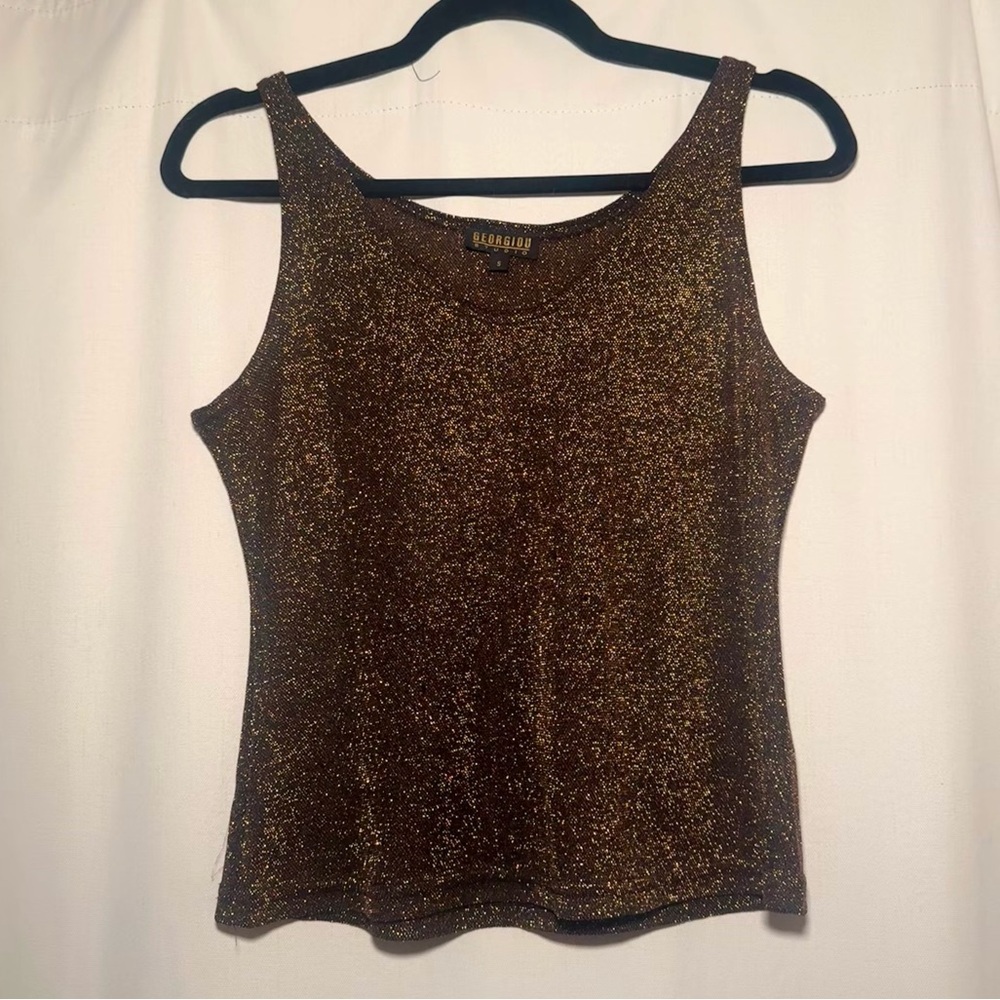 Vintage Georgiou Brown and Gold Sparkly Tank